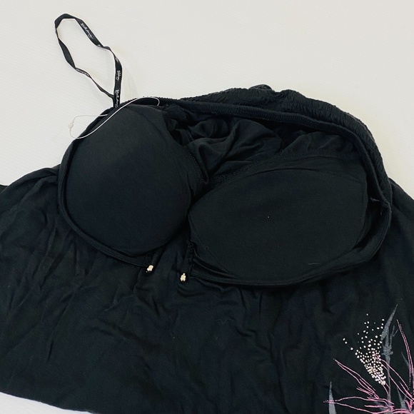 BILLABONG Womens Size 12 Black Pink Floral 100% Rayon Strapless Dress NEW - Picture 6 of 12